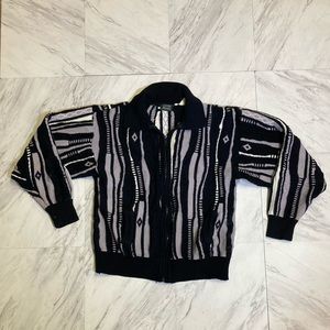 Vintage coogie style zip up cardigan
